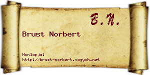 Brust Norbert névjegykártya